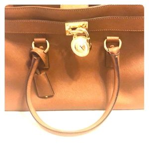Michael Kors Hamilton style hard leather handbag